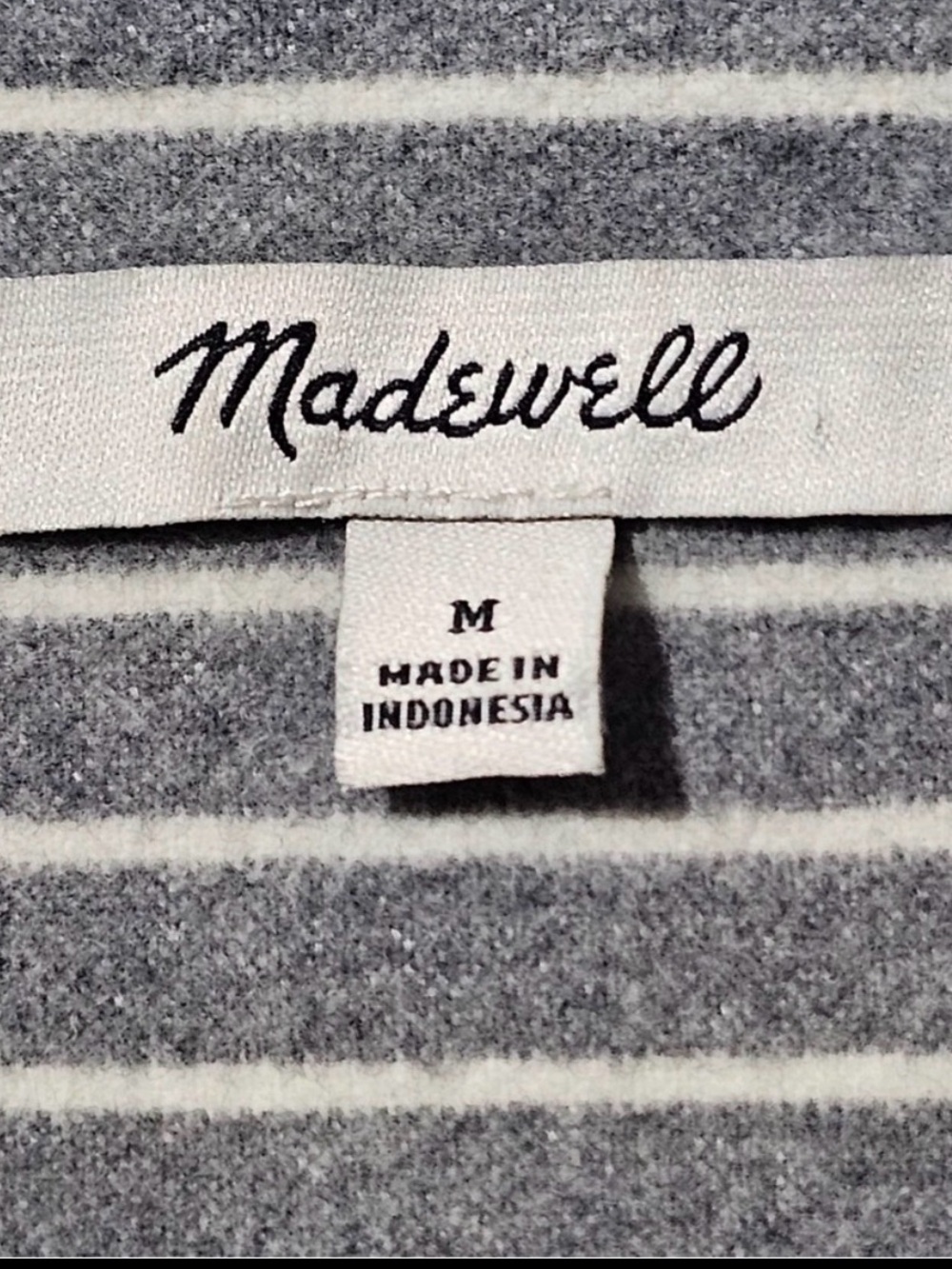MADEWELL Westward Grey Flannel Pinstripe Button Down Shirt Size M - Picture 7 of 8